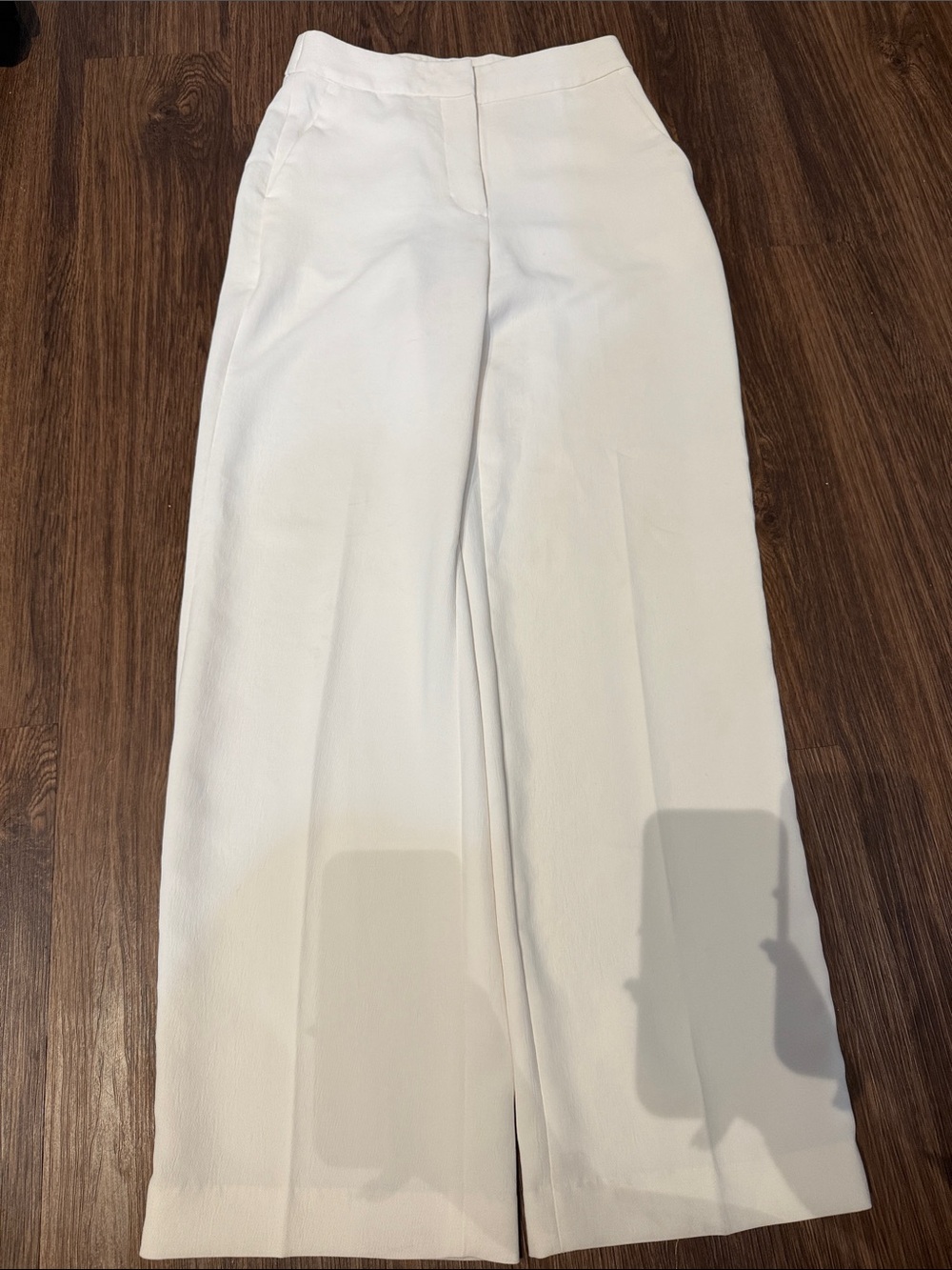 Aritzia White Wide-Leg Trousers
